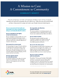 The Mission Imperative of Community Benefit Flyer